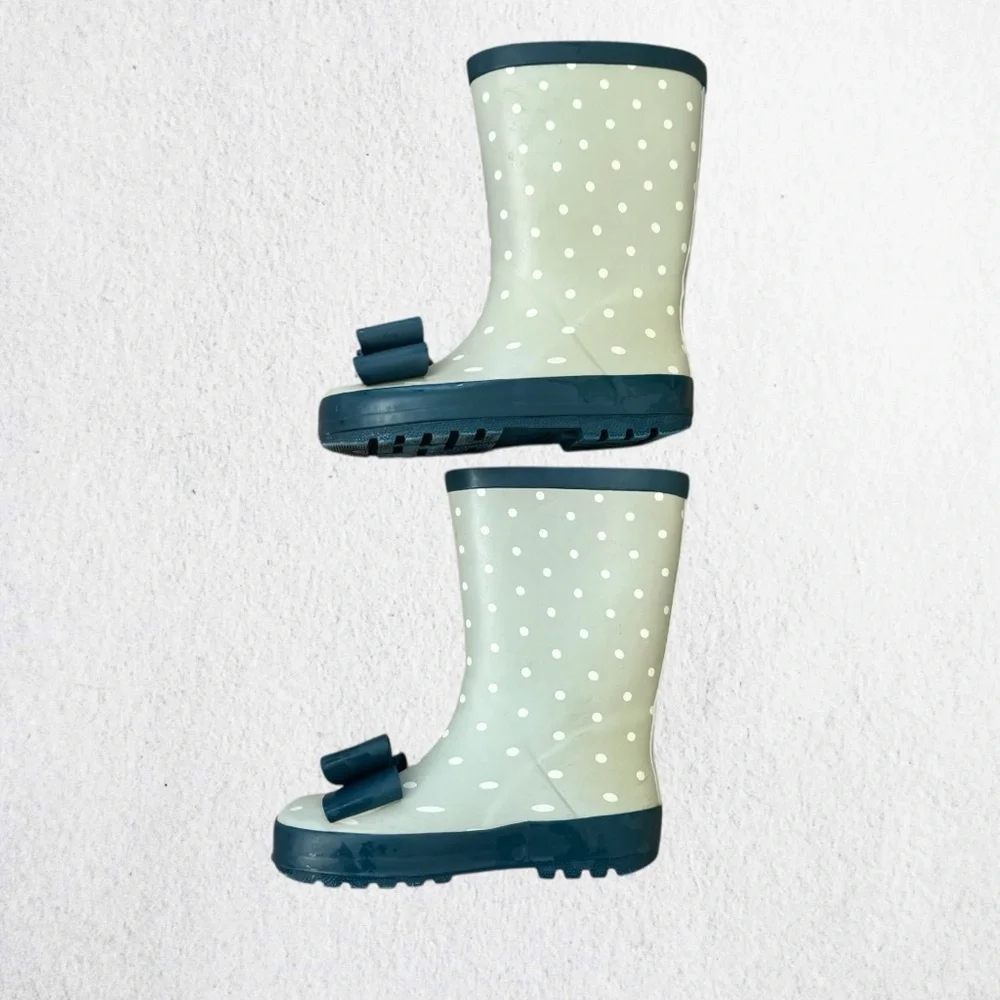 Whim and Wander Sage Green Polka Dot Rain Boots Size 11